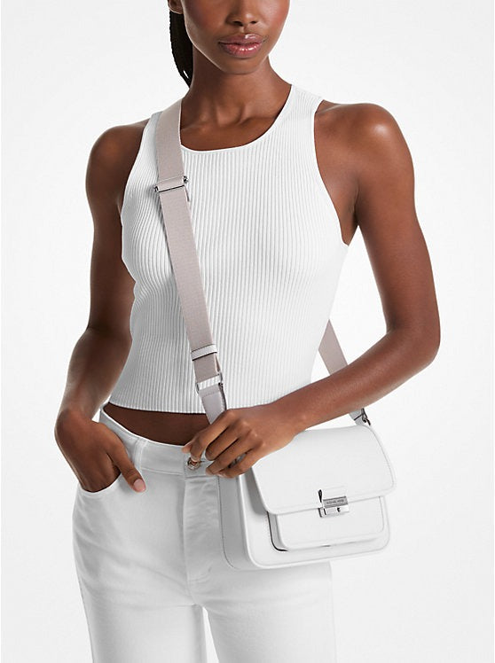 Borsa Michael Kors Bradshaw Messenger Bianca in pelle