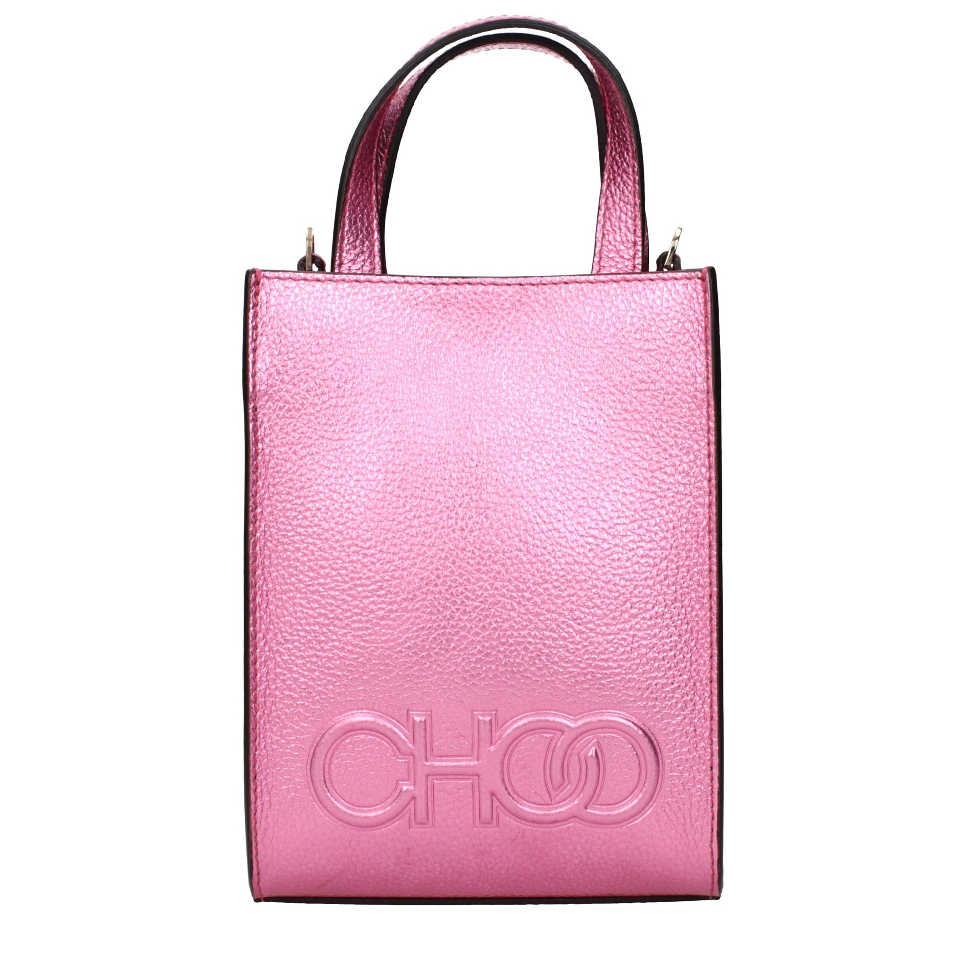 Borsa Mini Tote Jimmy Choo CHOOMINITOTE in Pelle Fucsia Metallica