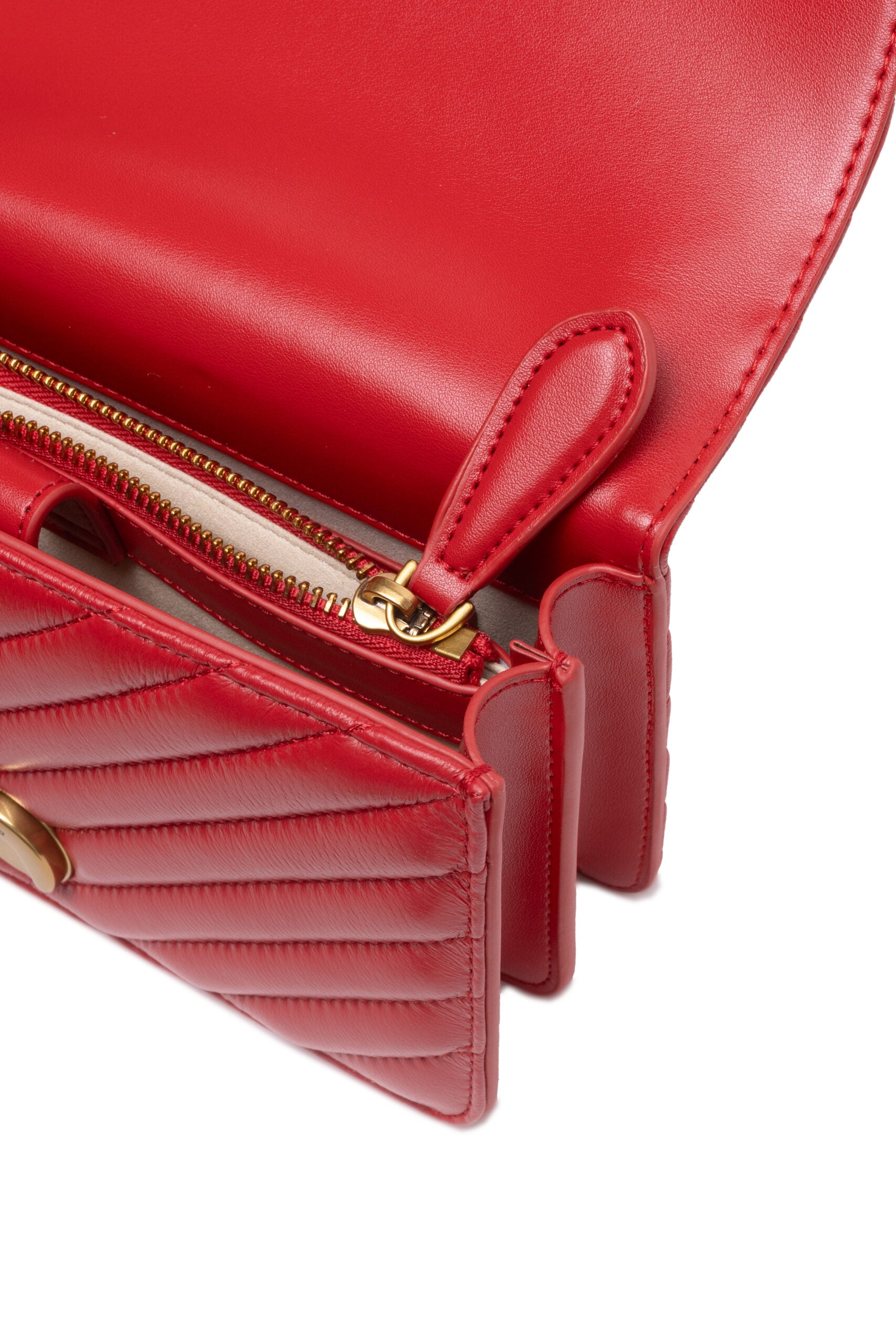 Borsa Pinko Mini Love Bag One Chevron Rossa