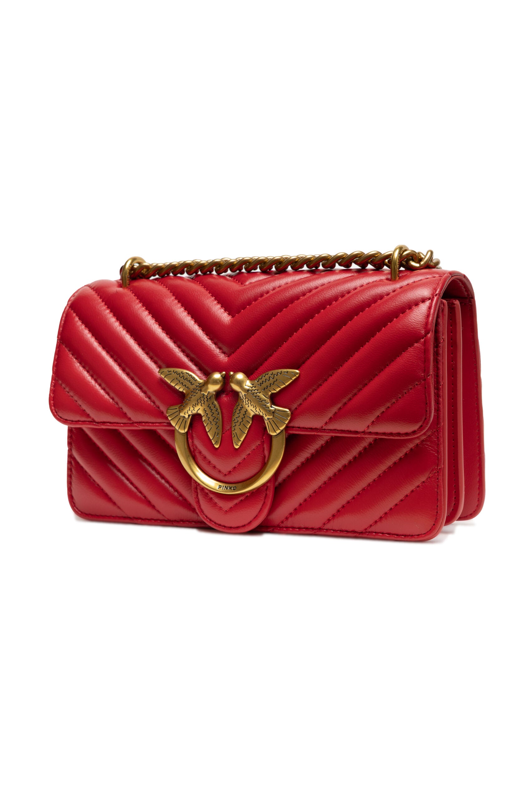 Borsa Pinko Mini Love Bag One Chevron Rossa