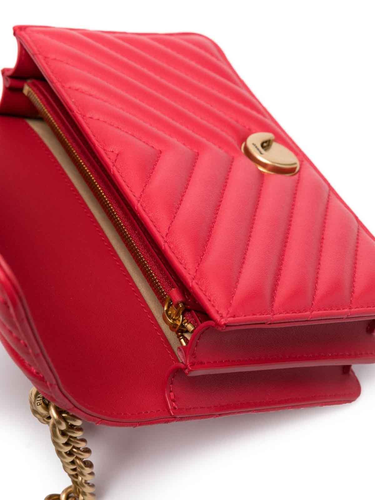 Borsa Pinko Mini Love Bag One Chevron Rossa