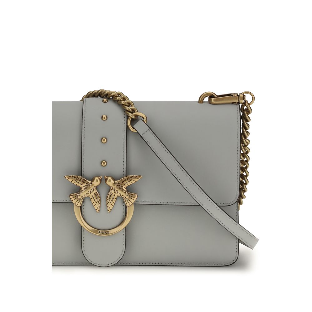 Borsa Pinko One Simply Love Bag Icon in Pelle di Vitello Grigia
