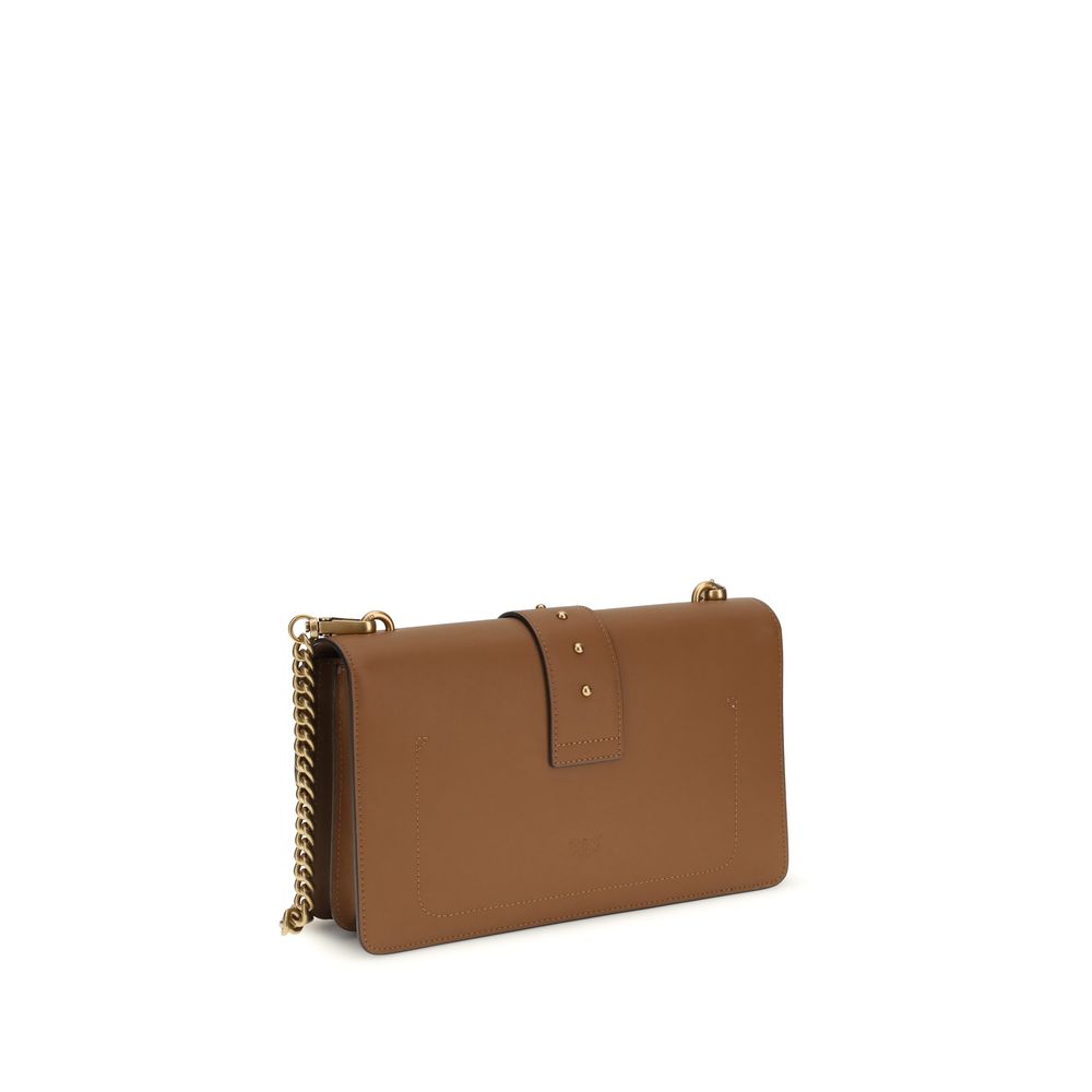 Borsa Pinko One Simply Love Bag Icon in Pelle di Vitello Marrone