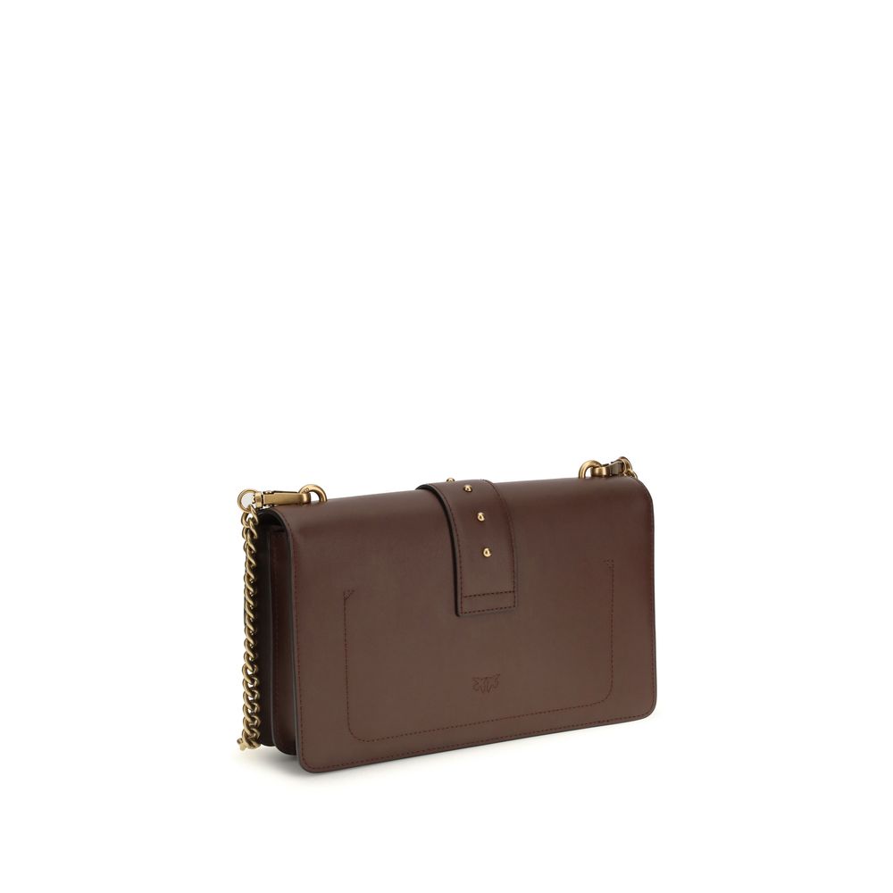 Borsa Pinko One Simply Love Bag Icon in Pelle di Vitello Marrone