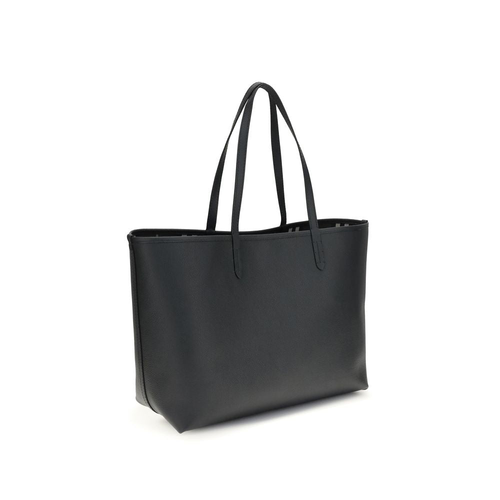 Borsa Tote Reversibile Media Burberry Bloomsbury in Pelle Nera