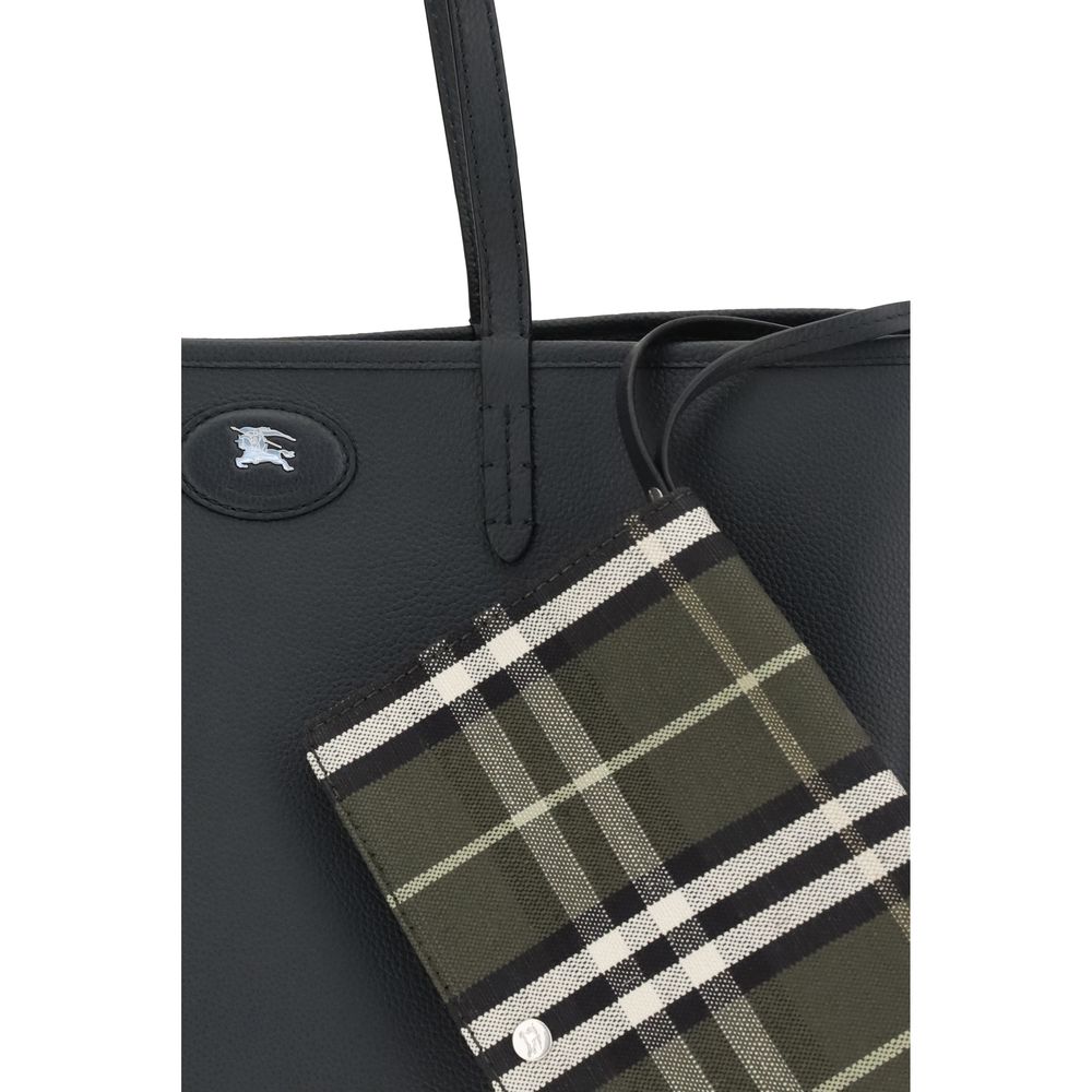 Borsa Tote Reversibile Media Burberry Bloomsbury in Pelle Nera