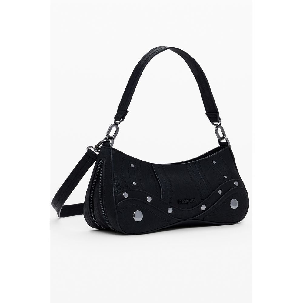Borsa a Mano Desigual EMBRO PATCH ALSACIA in Polietilene Nero, Fondo Espandibile