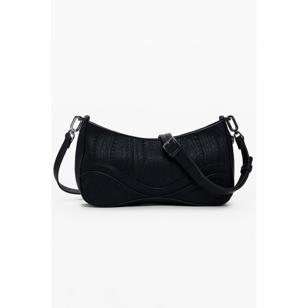 Borsa a Mano Desigual EMBRO PATCH ALSACIA in Polietilene Nero, Fondo Espandibile