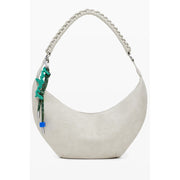 Borsa a Mano Desigual HALF LOGO ZANTE in Polietilene Beige, Tracolla Regolabile