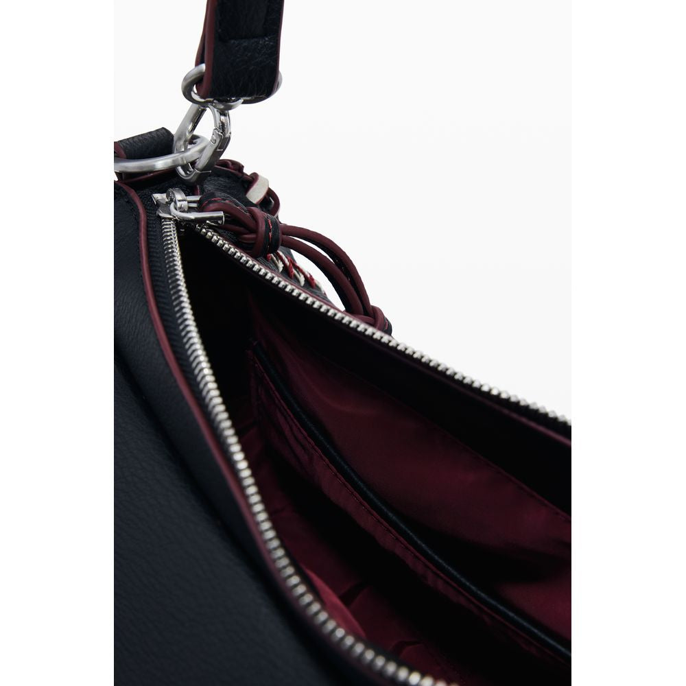 Borsa a Mano Desigual Manhattan Pespuntes Zarauz in Polietilene Nero