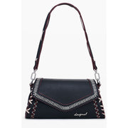 Borsa a Mano Desigual Manhattan Pespuntes Zarauz in Polietilene Nero
