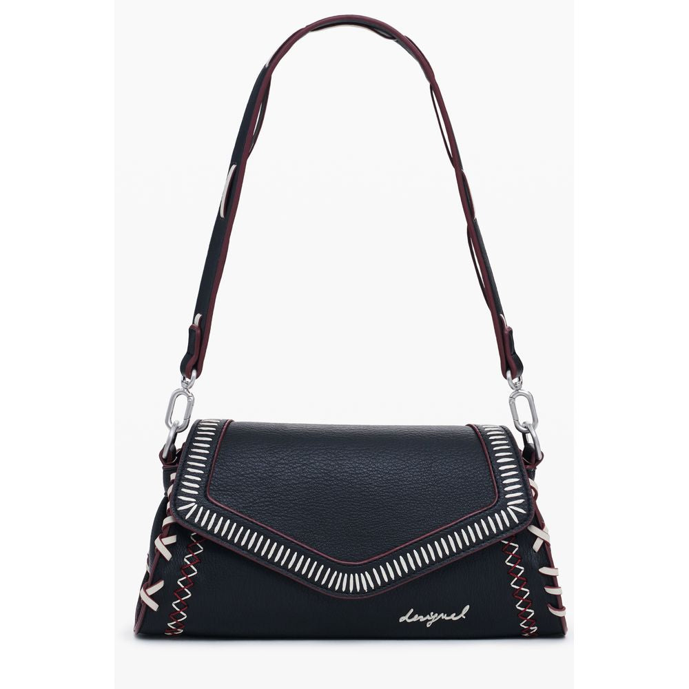 Borsa a Mano Desigual Manhattan Pespuntes Zarauz in Polietilene Nero