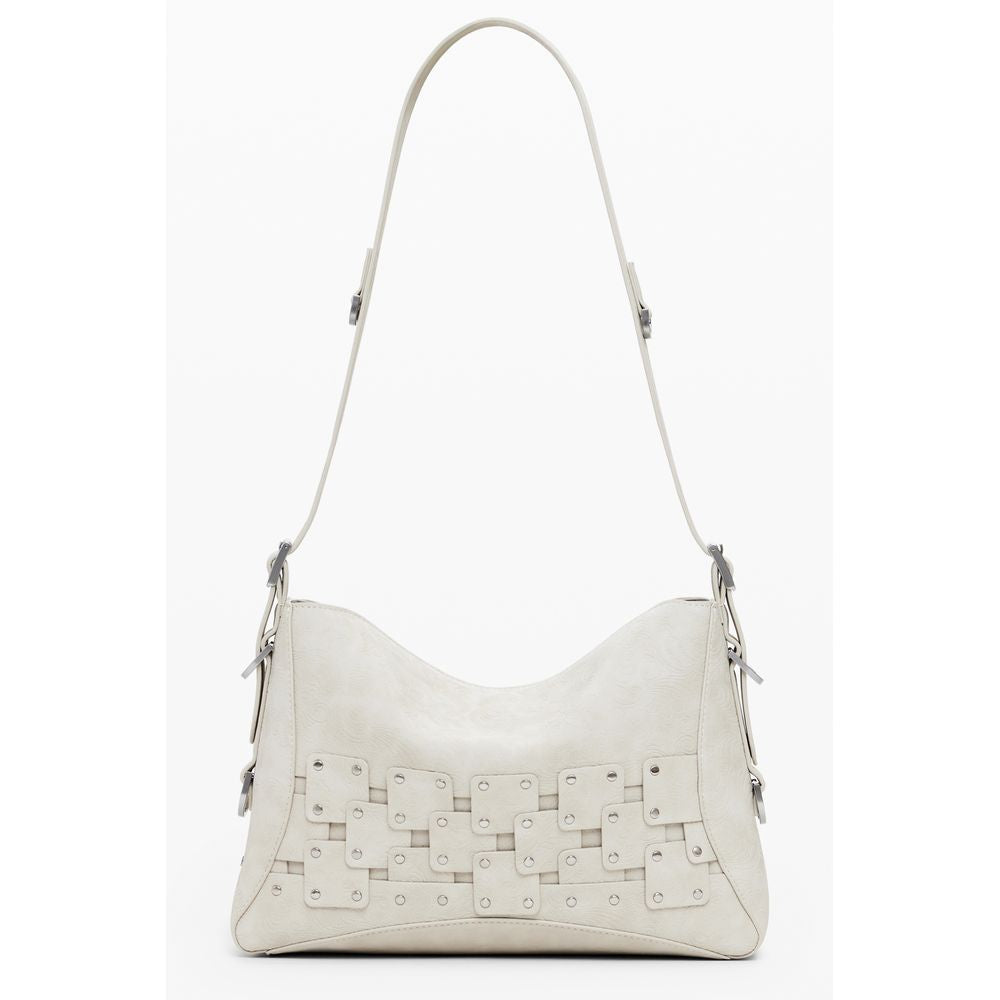 Borsa a Mano Desigual New Patch in Polietilene Beige, Portamonete Amovibile