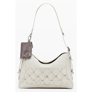 Borsa a Mano Desigual New Patch in Polietilene Beige, Portamonete Amovibile