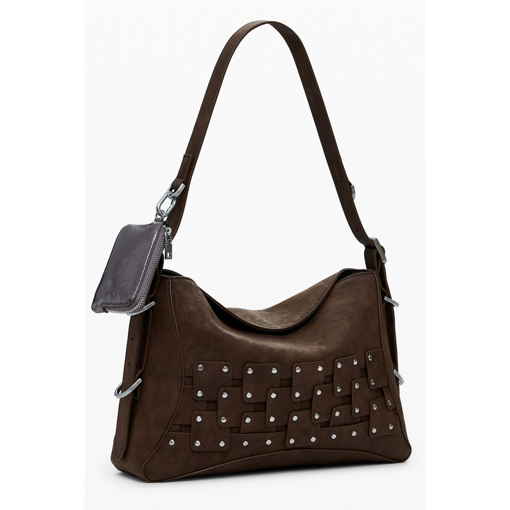 Borsa a Mano Desigual New Patch in Polietilene Marrone, Portamonete Amovibile
