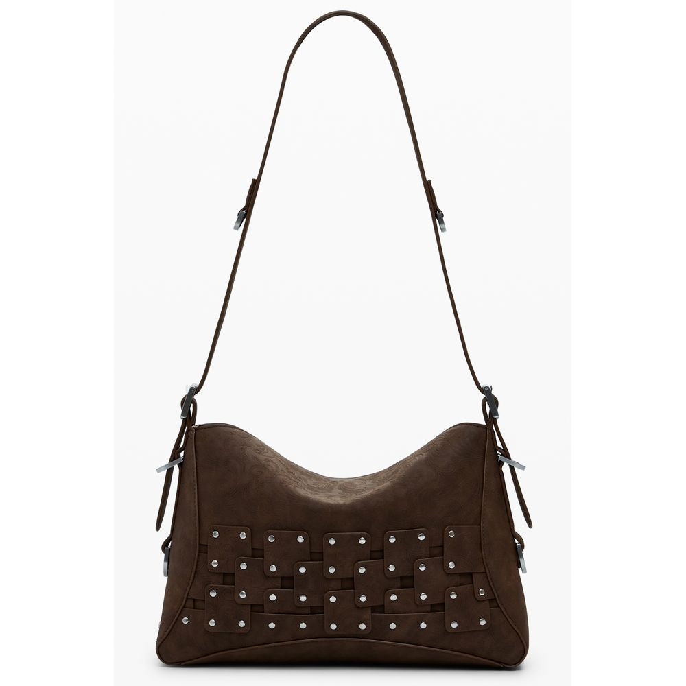 Borsa a Mano Desigual New Patch in Polietilene Marrone, Portamonete Amovibile