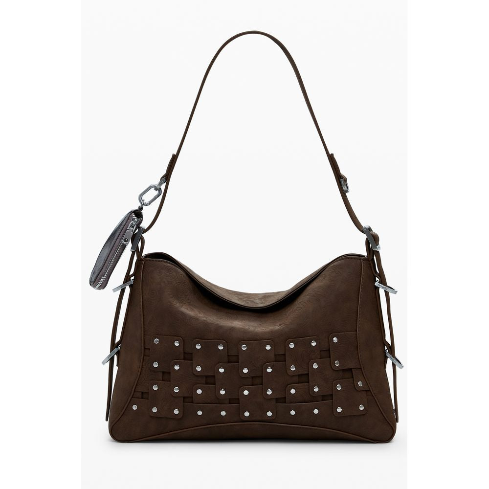 Borsa a Mano Desigual New Patch in Polietilene Marrone, Portamonete Amovibile