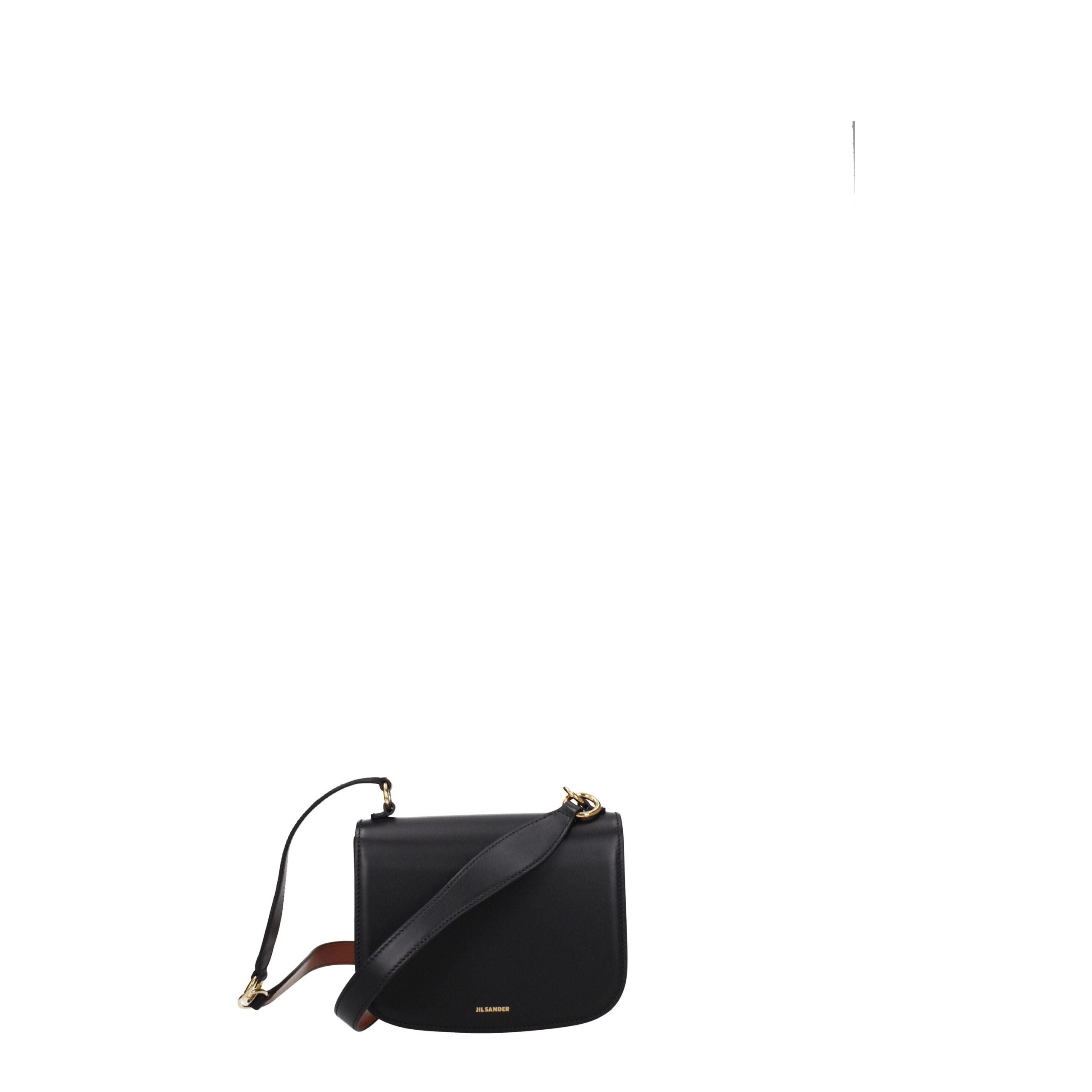Borsa a Mano Jil Sander in Vera Pelle Nera Manico Removibile