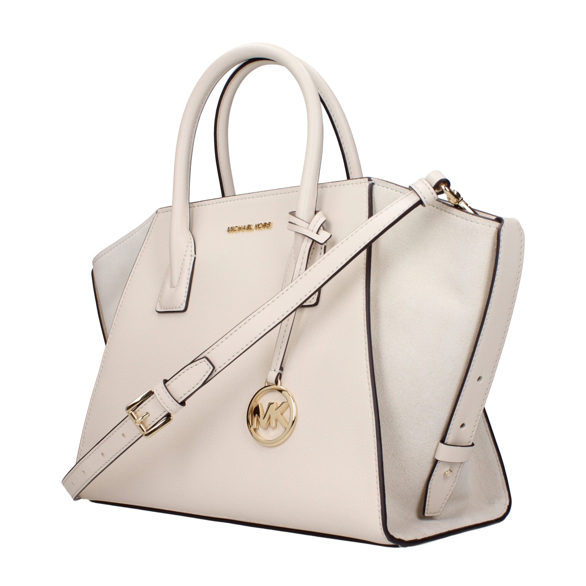Borsa a Mano Michael Kors Avril Grande in Pelle Crema Chiaro