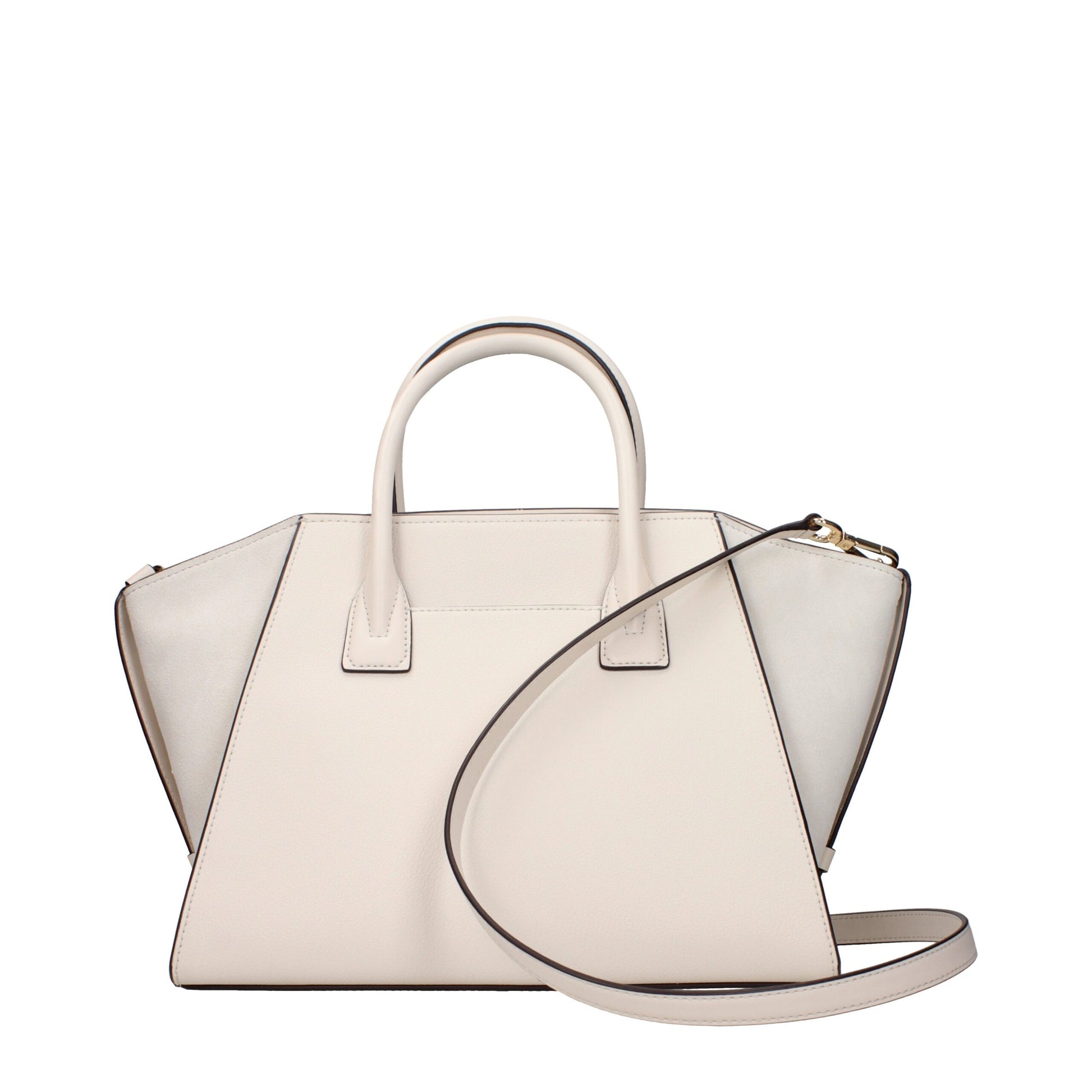 Borsa a Mano Michael Kors Avril Grande in Pelle Crema Chiaro