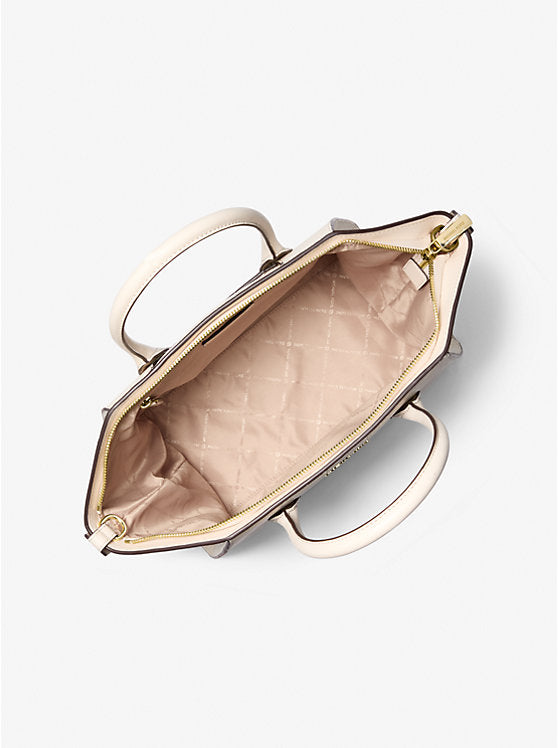 Borsa a Mano Michael Kors Avril Grande in Pelle Crema Chiaro