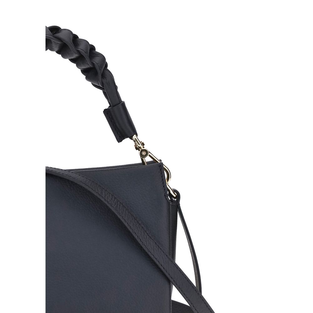 Coccinelle Bohème Small Handbag in Double Leather, Black/Cognac