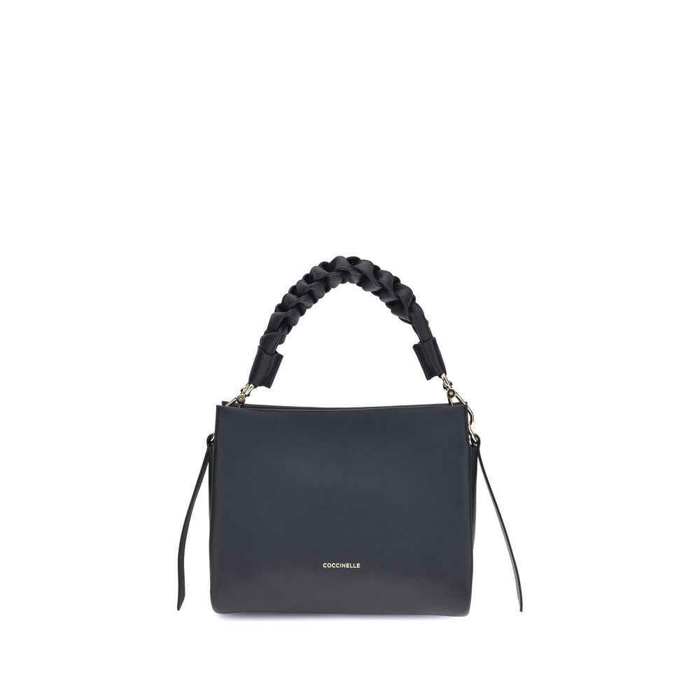 Coccinelle Bohème Small Handbag in Double Leather, Black/Cognac