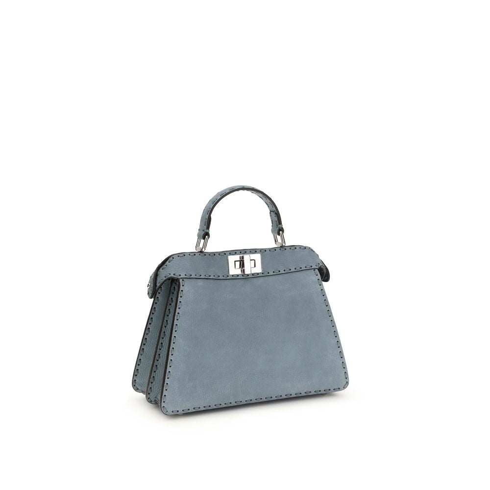 Borsa a Mano Small Fendi Peekaboo ISeeU in Pelle di Vitello Azzurra