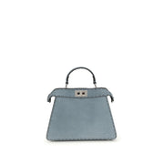 Borsa a Mano Small Fendi Peekaboo ISeeU in Pelle di Vitello Azzurra
