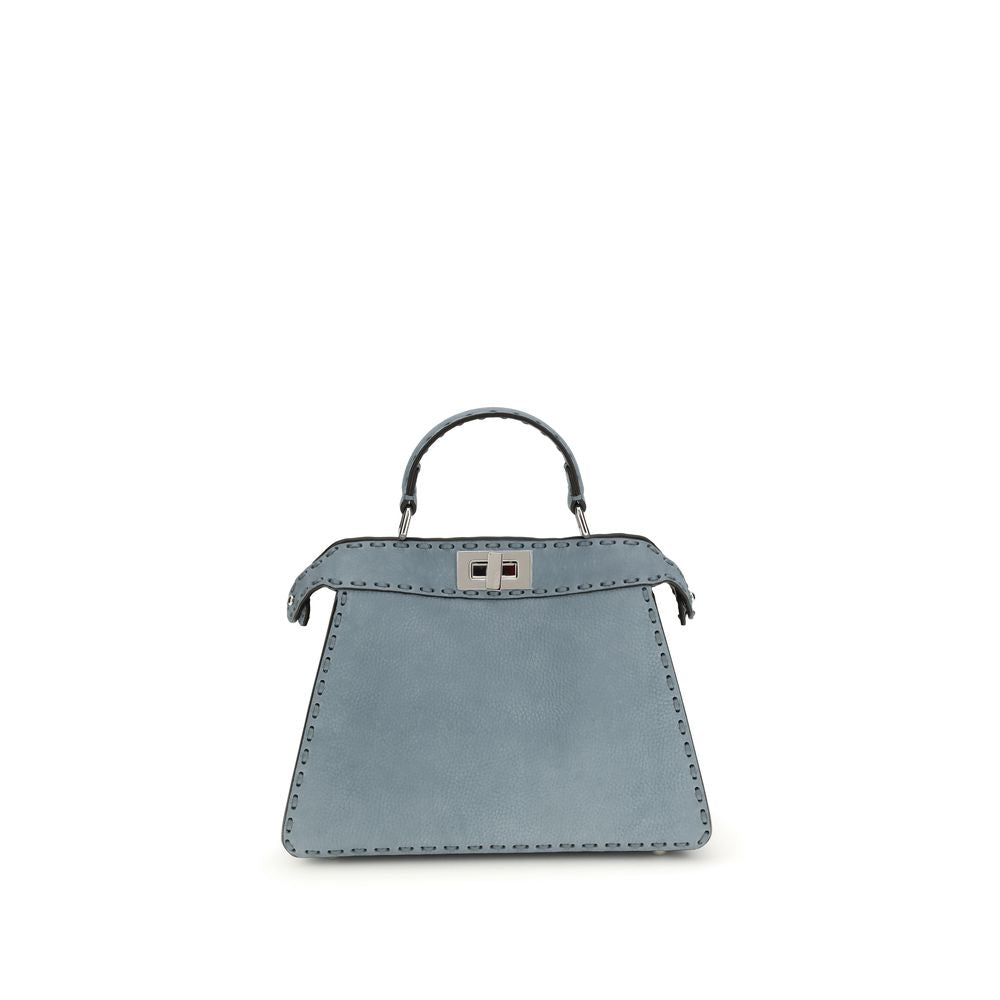 Borsa a Mano Small Fendi Peekaboo ISeeU in Pelle di Vitello Azzurra