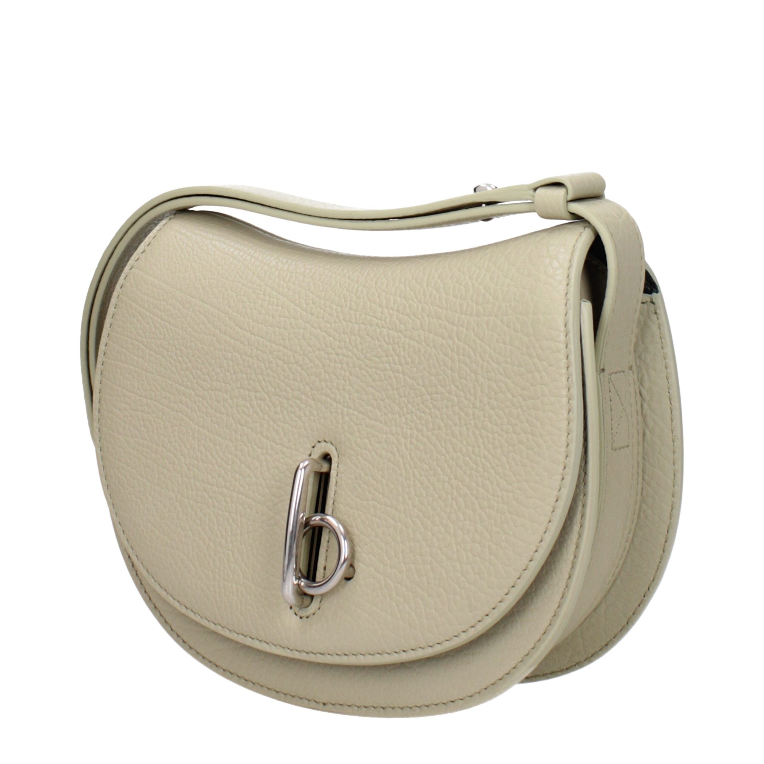 Borsa a Spalla Burberry Mini in Pelle Verde, Tracolla Regolabile