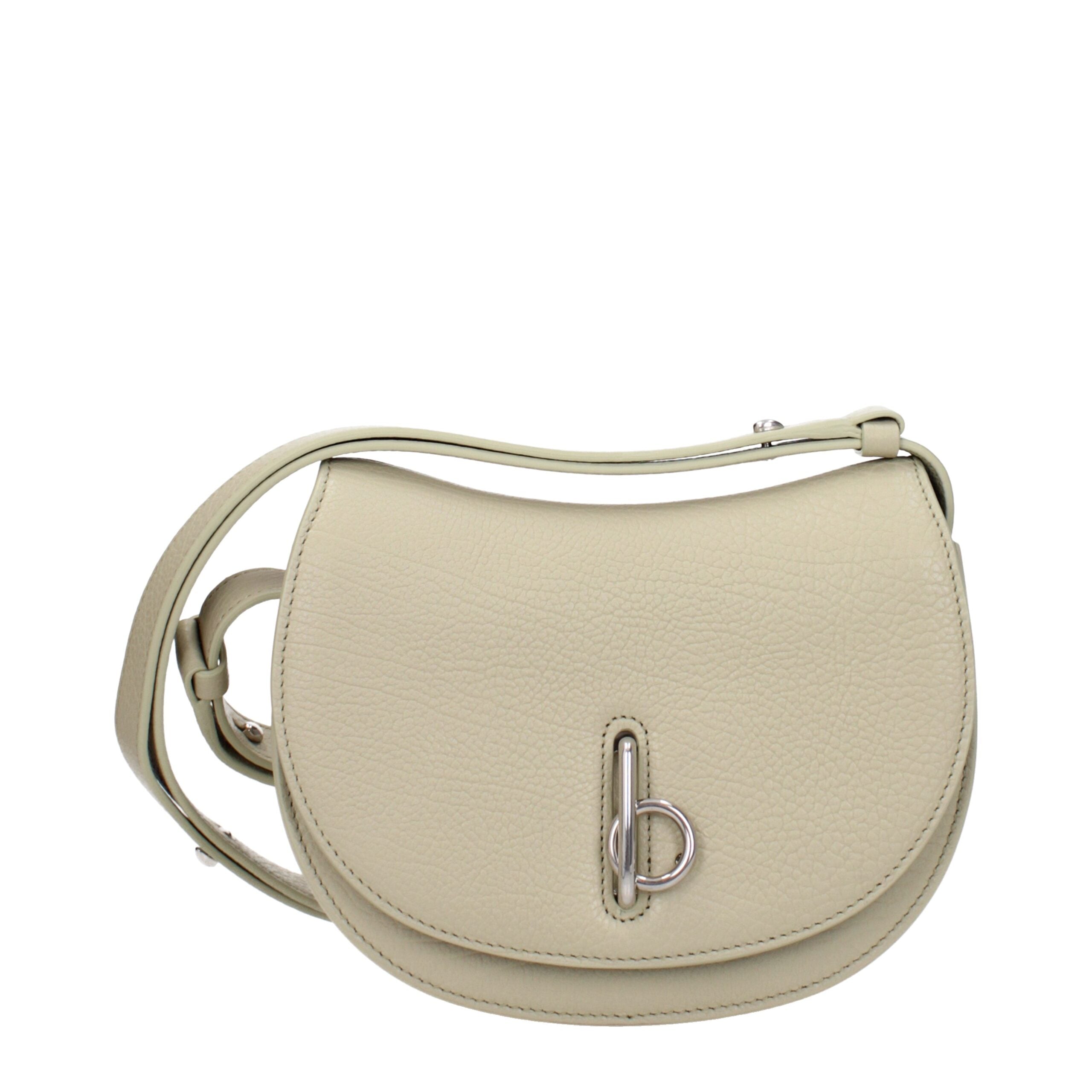 Borsa a Spalla Burberry Mini in Pelle Verde, Tracolla Regolabile