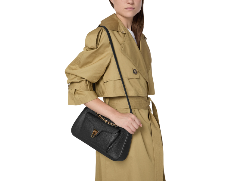 Borsa a Spalla Coccinelle Beat Generation Media in Pelle Nera