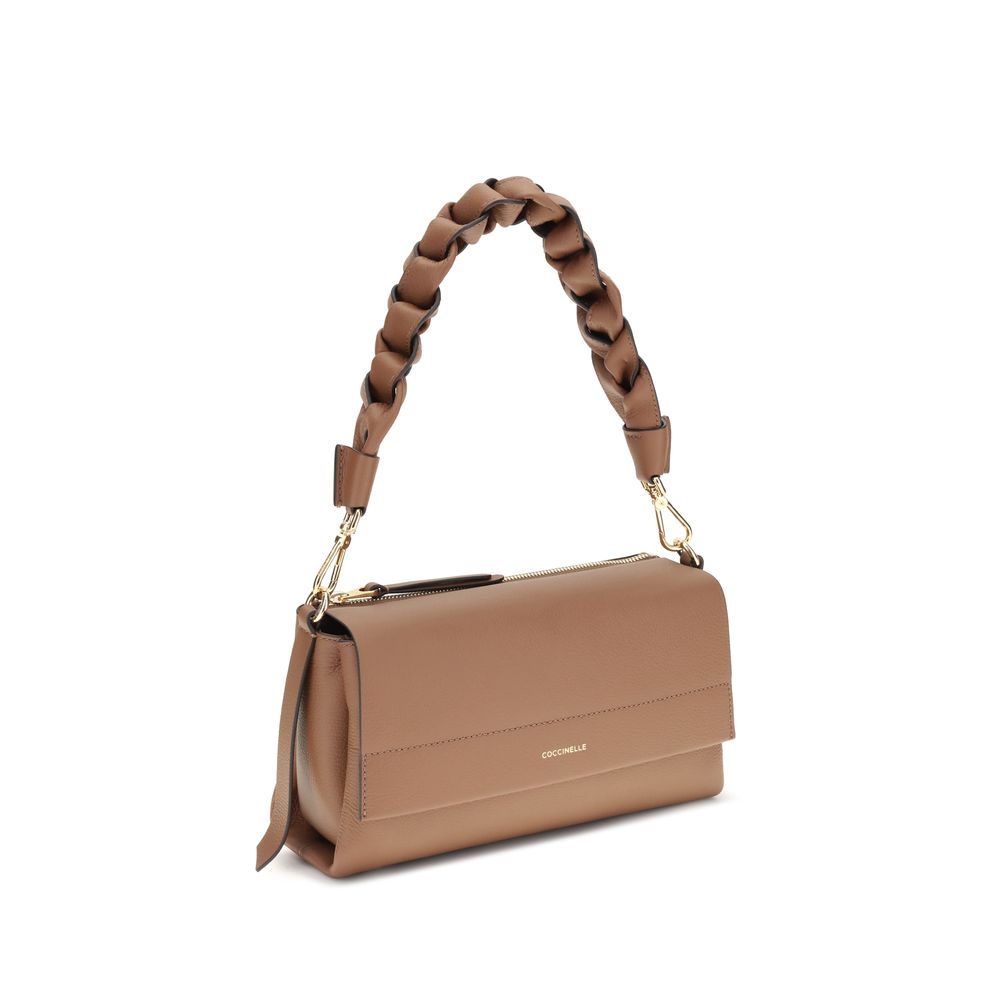 Borsa a Spalla Coccinelle Bohème in Pelle con Manico Intrecciato
