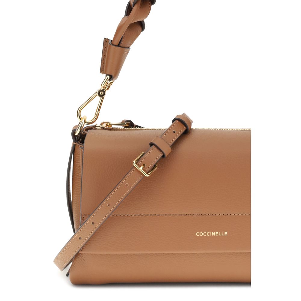 Borsa a Spalla Coccinelle Bohème in Pelle con Manico Intrecciato