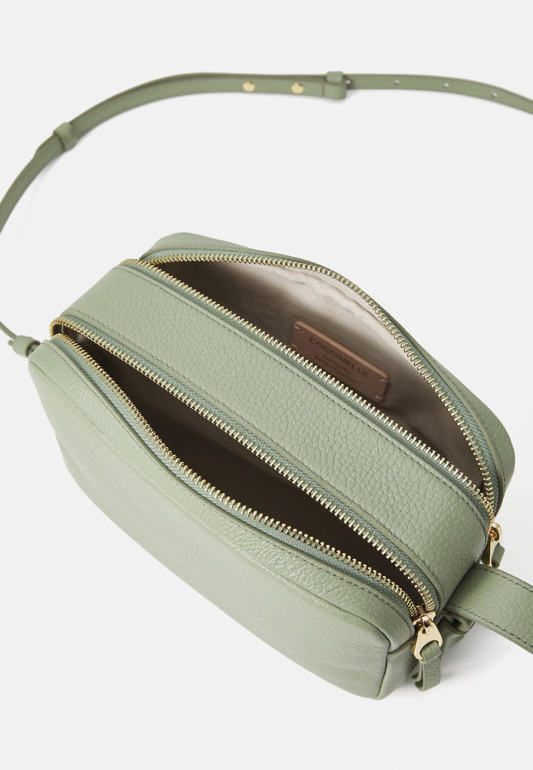 Borsa a Spalla Coccinelle Malory in Vera Pelle Colore Verde