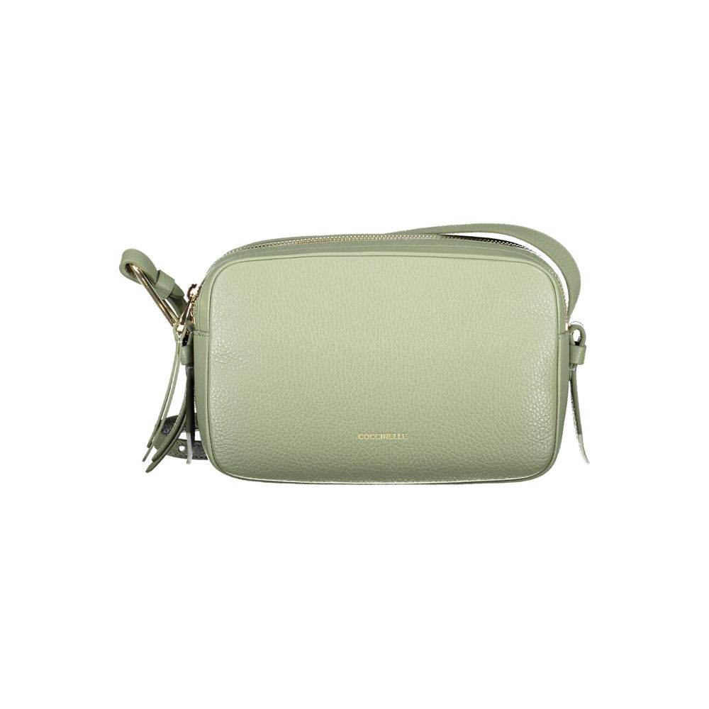 Borsa a Spalla Coccinelle Malory in Vera Pelle Colore Verde