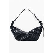 Borsa a Spalla Desigual Fibonacci Munster 2.0 in Polietilene Nero, Tracolla Regolabile