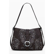 Borsa a Spalla Desigual Poker Face Posadas in Polietilene Marrone, Borchie