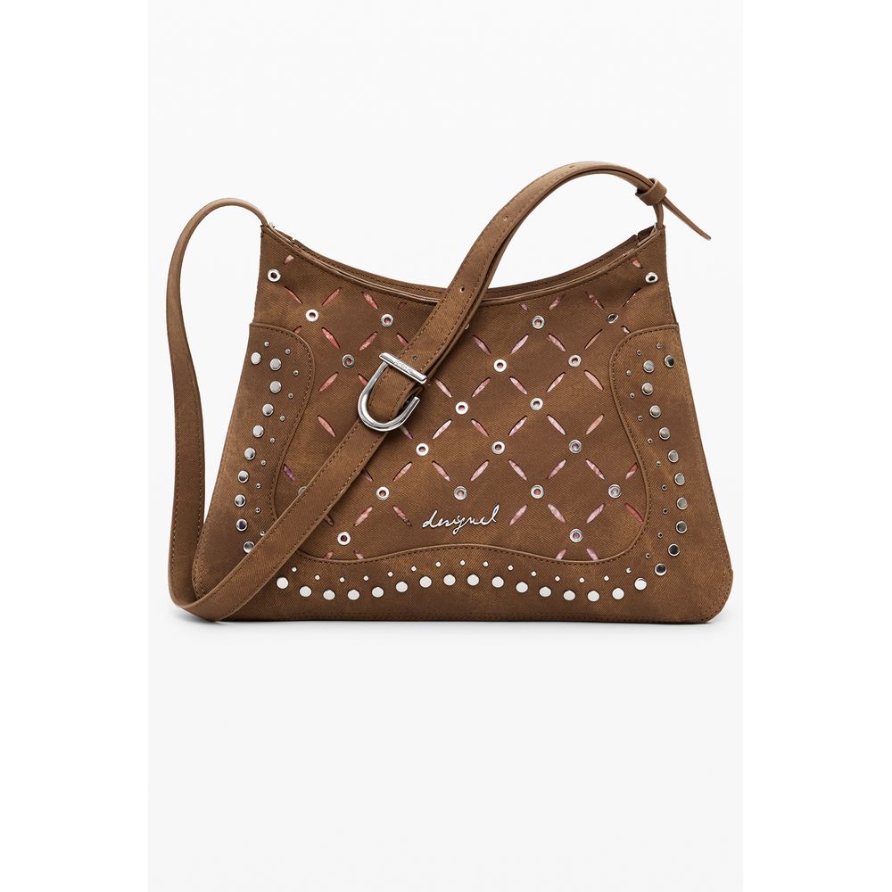 Borsa a Spalla Desigual Yankee Manaos in Polietilene Marrone, 2 Scomparti