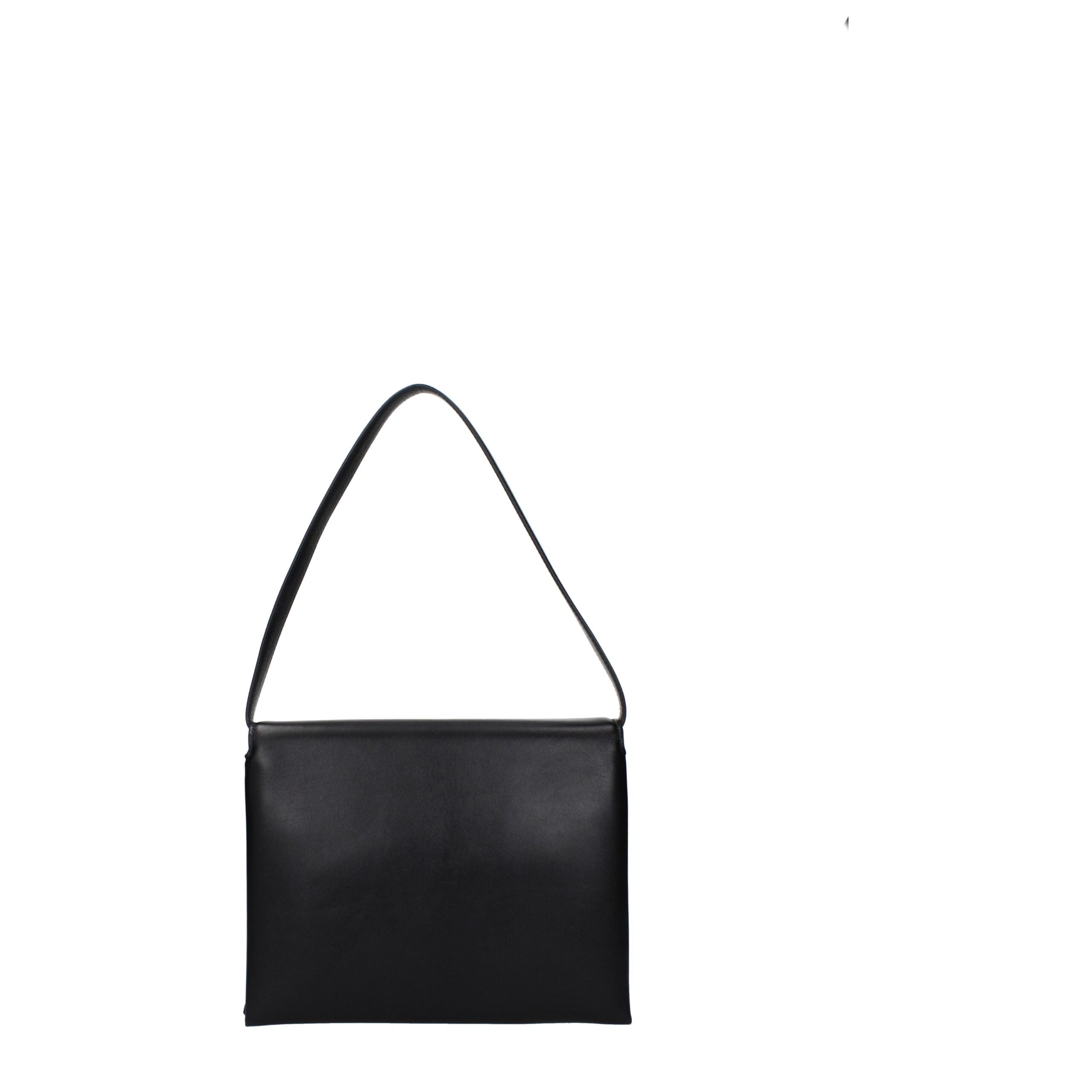Borsa a Spalla Jil Sander in Vera Pelle Nera Effetto Invecchiato