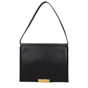 Borsa a Spalla Jil Sander in Vera Pelle Nera Effetto Invecchiato