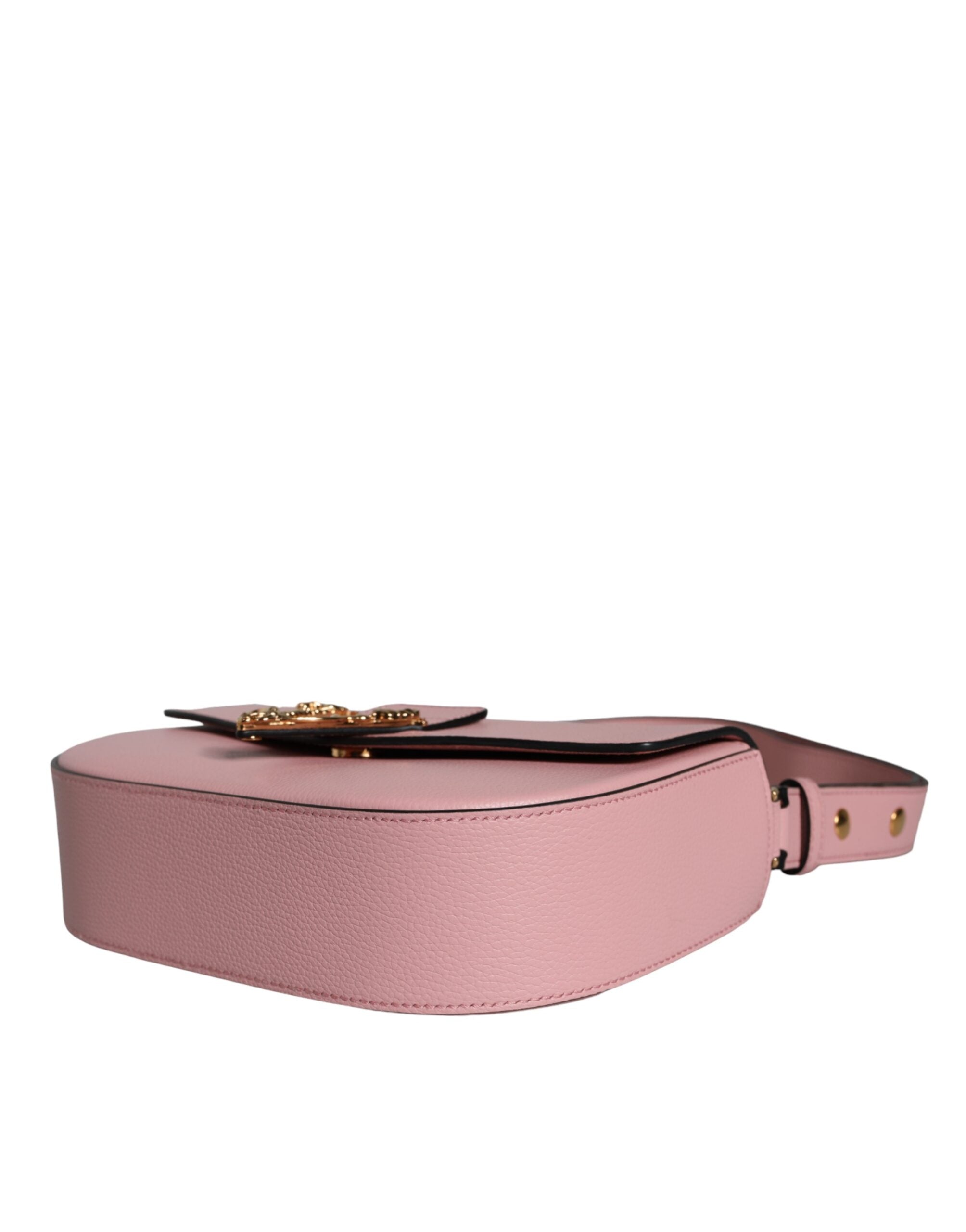 Borsa a Spalla Versace in Pelle di Vitello Rosa, Tracolla Regolabile 60cm