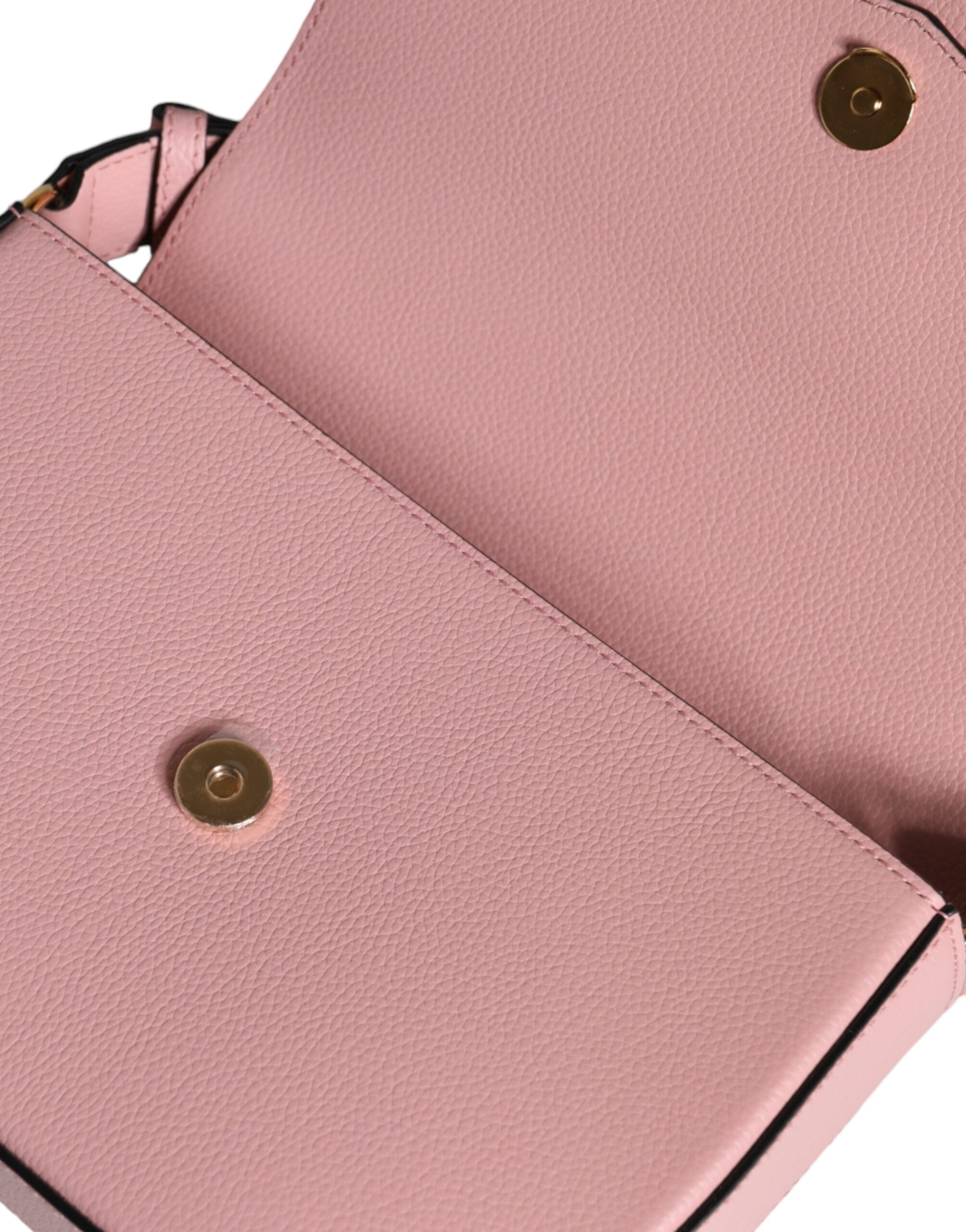 Borsa a Spalla Versace in Pelle di Vitello Rosa, Tracolla Regolabile 60cm