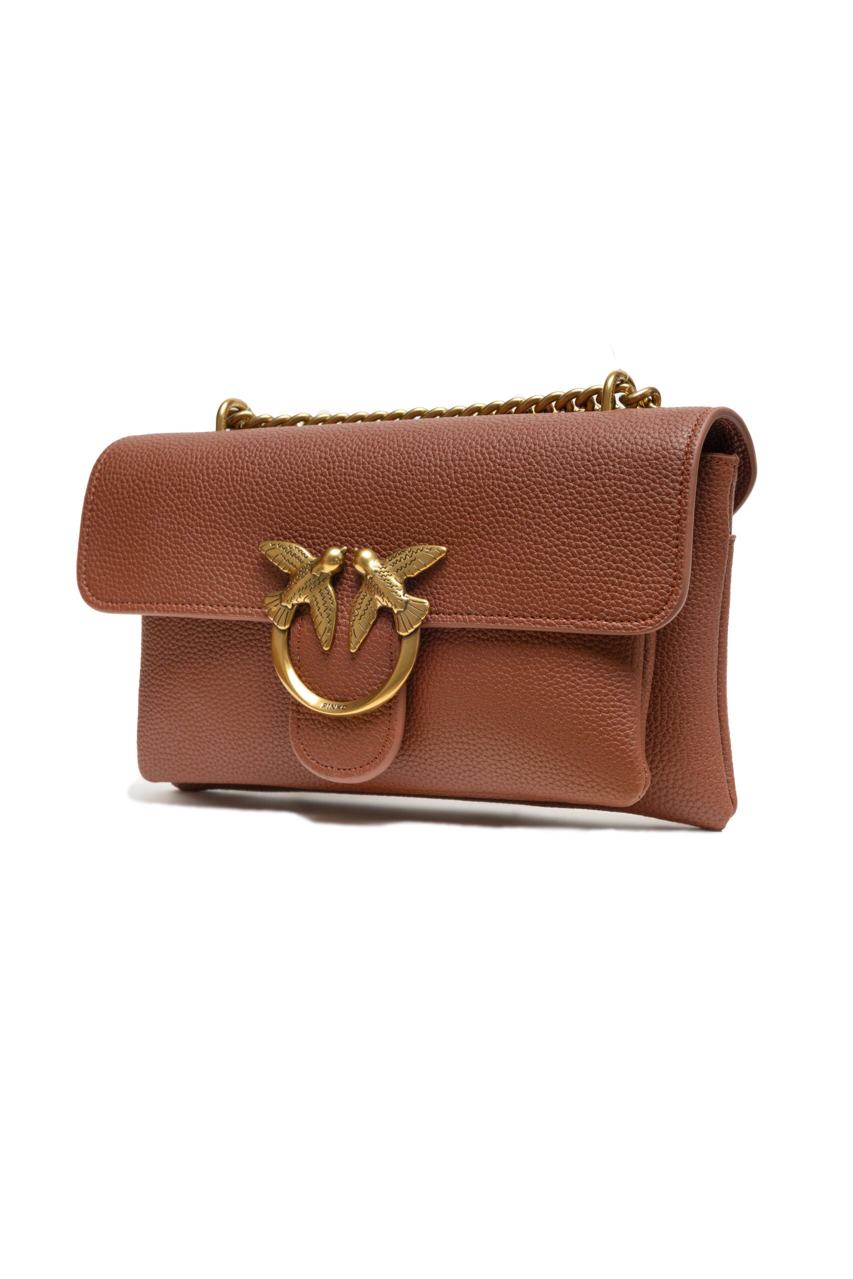 Borsetta Pinko Love One Soft Mini in Pelle Bottalata Marrone