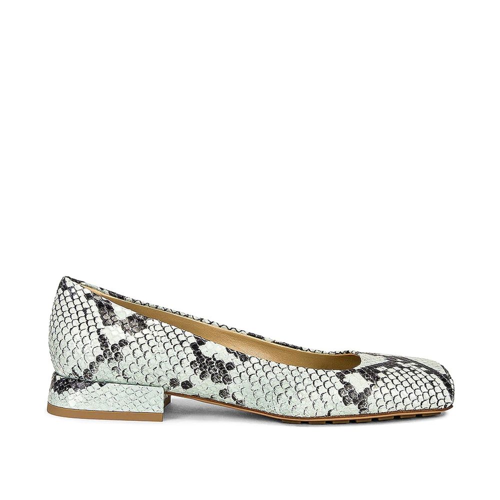 Bottega Veneta Ballerine Donna in Pelle di Vitello Bicolore Effetto Pitone