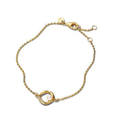 Bracciale Catena Gourmette Logo Oro Giallo Lunghezza 18 cm 563830C01-18