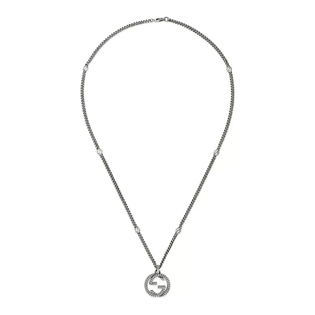 Bracciale Catena Gourmette Testa di Felino Gucci Argento 925 YBB678651001