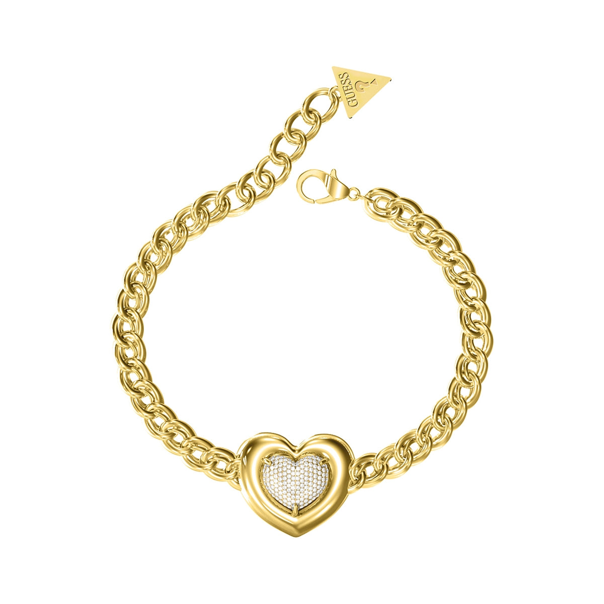 Bracciale Catena Logo Rotondo Guess Oro Giallo JUBB05456JWYGS