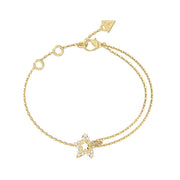 Bracciale Catena Logo Tondo Cristalli Guess Oro Giallo JUBB05538JWYGS